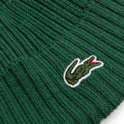 3. Lacoste Ribbed Wool Beanie Green - RB0001-132