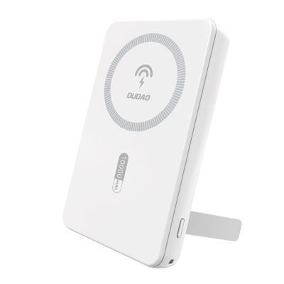 Dudao K14S+ 10000mAh 22.5W Magnetic Power Bank USB-A + USB-C Compatible with MagSafe with Stand - White