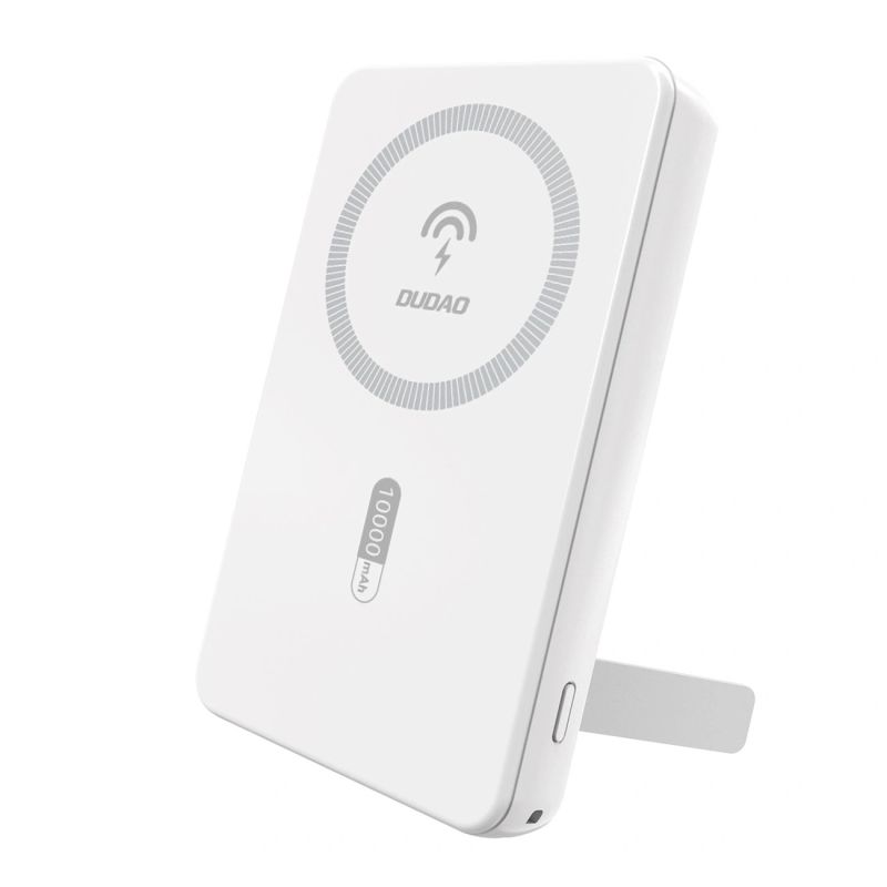Dudao K14S+ 10000mAh 22.5W Magnetic Power Bank USB-A + USB-C Compatible with MagSafe with Stand - White