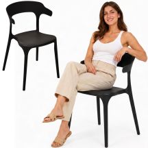 BLACK PLASTIC GARDEN CHAIR