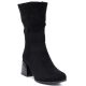 7. Women's short high-heeled boots in black suede Jezzi ASA269-7