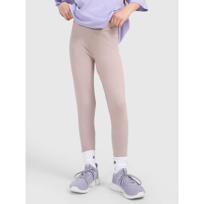 Girls' knitted leggings 4F 4FJRAW25TTIGF291-83S