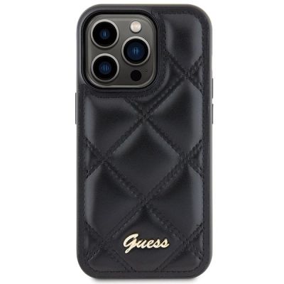 3. Guess Quilted Metal Logo case for iPhone 15 Pro Max - black