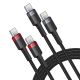 2. Baseus Cafule USB-C / USB-C cable 100W 1 m - red-black and black-gray (2 pcs.)