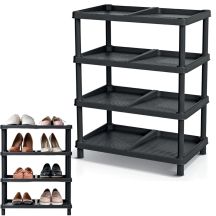 SHELVES SHOE RACK 4 LEVELS TASSY BLACK PROSPERPLAST