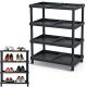 SHELVES SHOE RACK 4 LEVELS TASSY BLACK PROSPERPLAST