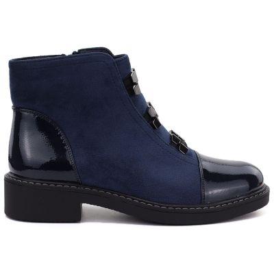 2. Women's suede insulated ankle boots, blue, M.Daszyński SA252-4