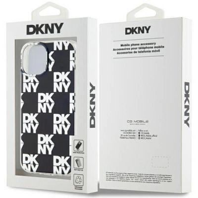 8. DKNY IML Checkered Mono Pattern case for iPhone 15 Plus / 14 Plus - black