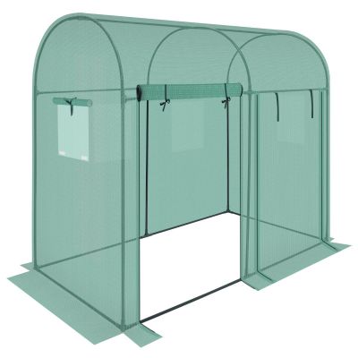 36. GREENHOUSE GARDEN TUNNEL TWO ENTRANCES FOR TOMATOES AND CUCUMBERS 200x100x180CM GREEN