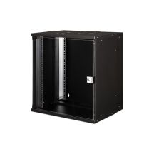 19" 12U wall-mounted network cabinet, SOHO PRO 595 x 540 x 400 mm, glass door, black, unassembled, 60 kg