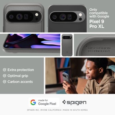 11. Spigen Rugged Armor Case for Google Pixel 9 Pro XL - Gray