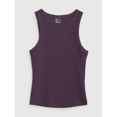 8. Women's slim ribbed knit top 4F 4FRAW25TSLEF310-50S