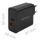 7. QOLTEC SUPER QUICK PD CHARGER | 1XUSB-C | 1XUSB | 65W | 5-20V | 1.5-3.25A | BLACK
