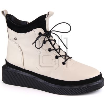 16. Filippo W PAW482 beige insulated leather platform ankle boots