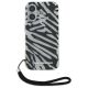 2. Karl Lagerfeld IML Zebra Pattern & Cord iPhone 16 Case - Black