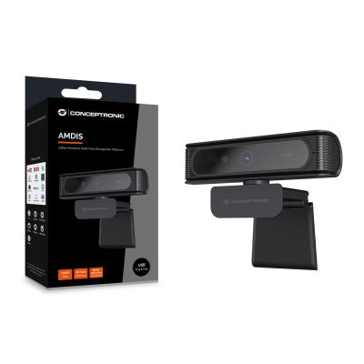 7. CONCEPTRONIC USB-A2.0 Webcam 80° 1080P/30Hz FullHD + Microphone B/W
