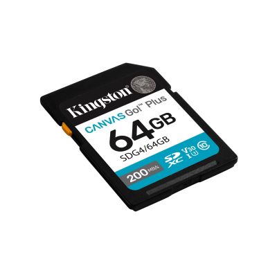 4. Kingston Canvas Go Plus SDG4/64GB memory card (64GB; Class U3, V30; Memory card)