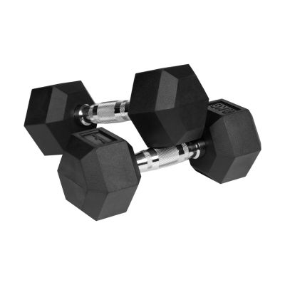 2. REBEL ACTIVE CAST IRON RUBBER-COATED HEX DUMBBELLS 2X8KG RBA-2325-08