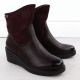 13. Women's suede wedge ankle boots burgundy M.Daszyński 2510
