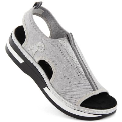 19. Rieker W RKR686 metallic comfortable slip-on sandals 