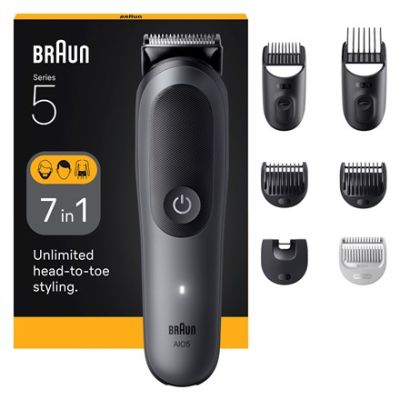 5. Braun 7-in-1 Grooming Set | Series 5 All-in-One Set AIO5520 | Cordless | 14 Length Settings | Black