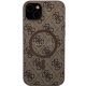 3. Guess 4G Collection Leather Metal Logo MagSafe Case for iPhone 15 Plus / 14 Plus - Brown