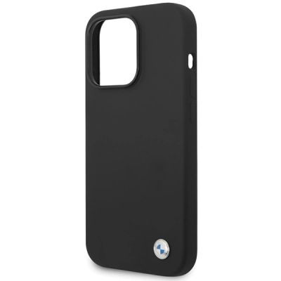 6. BMW Silicone Metal Logo iPhone 15 Pro Max Case - Black