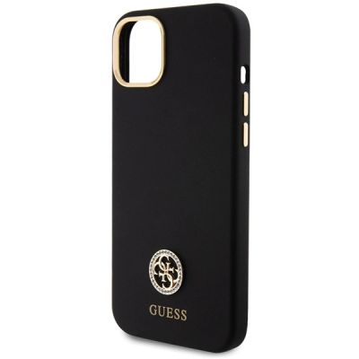 6. Guess Silicone Logo Strass 4G Case for iPhone 15 Plus / 14 Plus 6.7" - Black