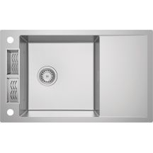 Single-bowl steel sink with drainer