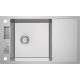 Single-bowl steel sink with drainer
