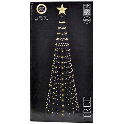 6. DECORATIVE CHRISTMAS TREE 550LED SUPER WARM WHITE 300CM BLACK