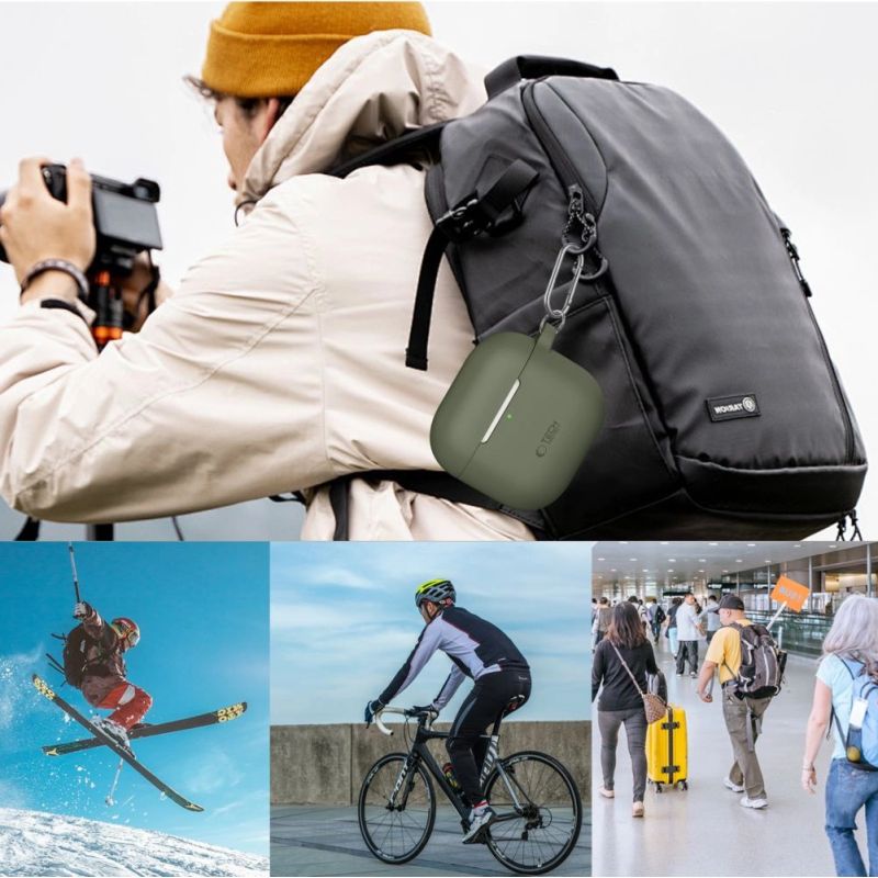 4. Tech-Protect Silicone Hook Case for AirPods 4 - Black