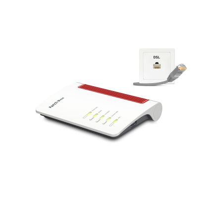 FRITZ!Box 7530 AX Wireless Router Gigabit Ethernet Dual-band (2.4 GHz/5 GHz) Gray, Red, White