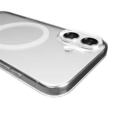 6. Puro Lite Mag TPU+PC Case Compatible with MagSafe for iPhone 17 - Transparent with White Ring