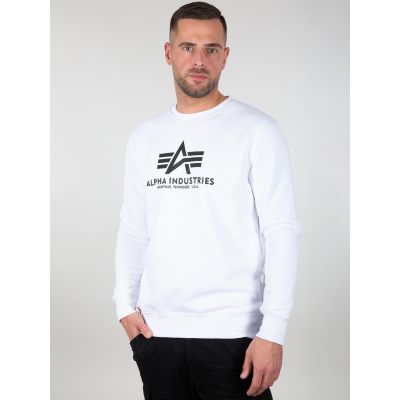 Alpha Industries Basic Sweater black men's open-front sweatshirt with logo print (178302-09)
