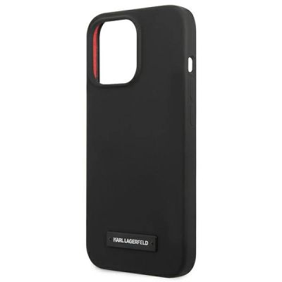 6. Karl Lagerfeld Silicone Plaque Case for iPhone 13 Pro Max - Black