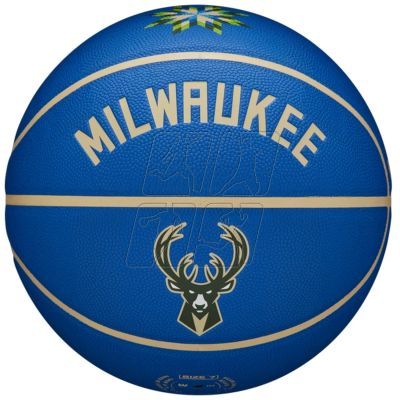 2. Wilson NBA Team City Collector Milwaukee Bucks Ball WZ4016417ID basketball