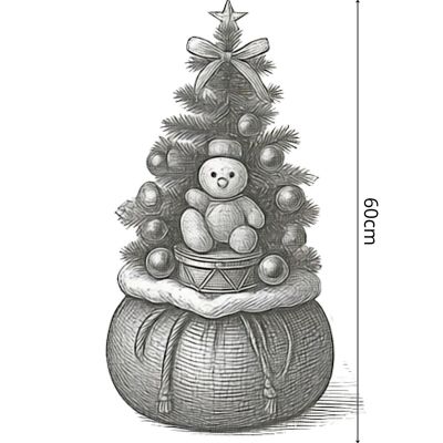 6. DECORATIVE CHRISTMAS TREE 60CM 25LED TIMER - TEDDY BEAR