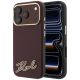 Karl Lagerfeld Grained with Resin Signature Logo MagSafe case for iPhone 18 Pro / 17 Pro - burgundy