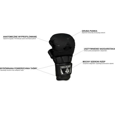 38. MMA Sparring Gloves for Kids XS - Black Master - Valor Series | DBX Bushido