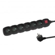 ESPERANZA POWER STRIP 6 OUTLETS 5M SWITCH BLACK ELK219K