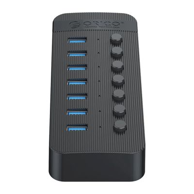 3. Orico CT2U3-7AB 7x USB-A 3.0 Hub with Switches - Black