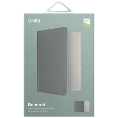 6. Uniq Belmont RFID Blocking Passport Case - Green/Ivory
