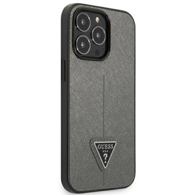4. Guess Saffiano Triangle Logo case for iPhone 13 Pro Max 6.7" - silver