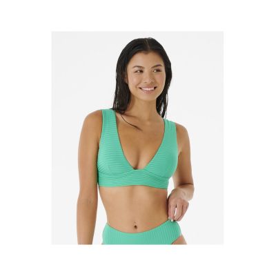 6. RIP CURL Premium Surf Deep V Bikini Top, Green