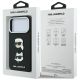 8. Karl Lagerfeld Saffiano Case with Karl & Choupette Heads Pins & Logo for iPhone 18 Pro / 17 Pro - Black