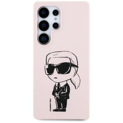 3. Karl Lagerfeld Silicone Graffiti Ikonik Printed Logo MagSafe Case for Samsung Galaxy S25 Ultra - Pink