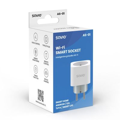 3. SAVIO SMART WI-FI SOCKET, 16A, TIMER, ENERGY CONSUMPTION MEASUREMENT, AS-01