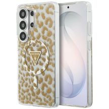 Guess IML Leopard Print Triangle MagSafe Case for Samsung Galaxy S26 Ultra - Brown