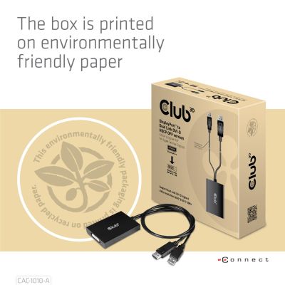 12. CLUB3D CAC-1010-A Cable Adapter 0.6m DisplayPort DVI-D + USB Black
